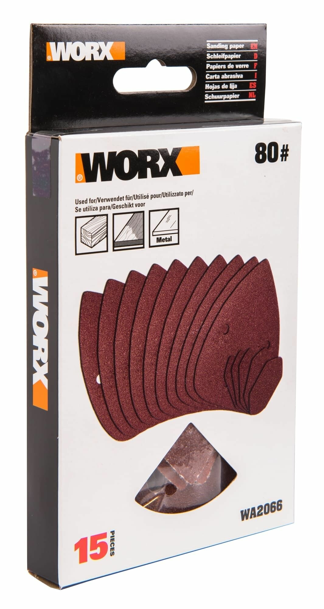 Набор шлифовальных листов WA2066 для электрической шлифмашины Worx WX648 D-Tail, 15 штук