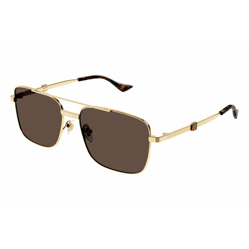 Солнцезащитные очки GUCCI, коричневый gucci gg 0668s 002 58 черепаховый ацетат
