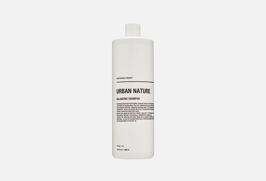 Балансирующий шампунь для жирной кожи головы URBAN NATURE, BALANCING SHAMPOO 1000мл