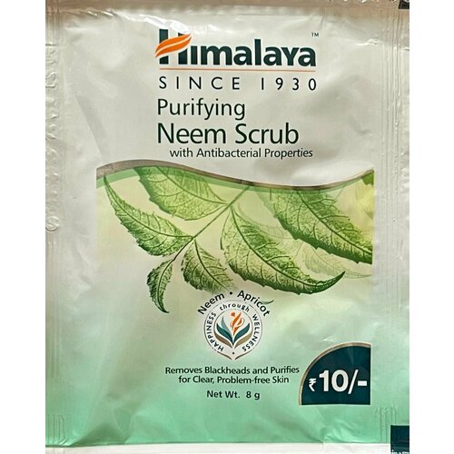 Purifying NEEM SCRUB Himalaya (Очищающий скраб с нимом, Хималая), 8 г. скрабы и пилинги himalaya since 1930 скраб для лица очищающий с нимом purifying neem scrub