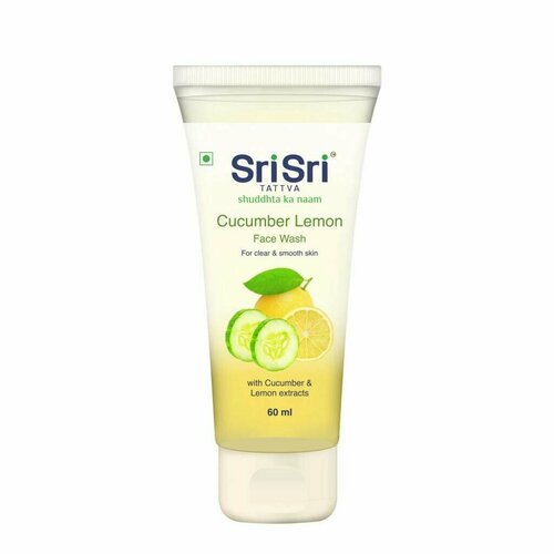 CUCUMBER LEMON FACE WASH, Sri Sri Tattva (Гель для умывания огурец И лимон, для чистой и гладкой кожи, Шри Шри Таттва), 60 мл.