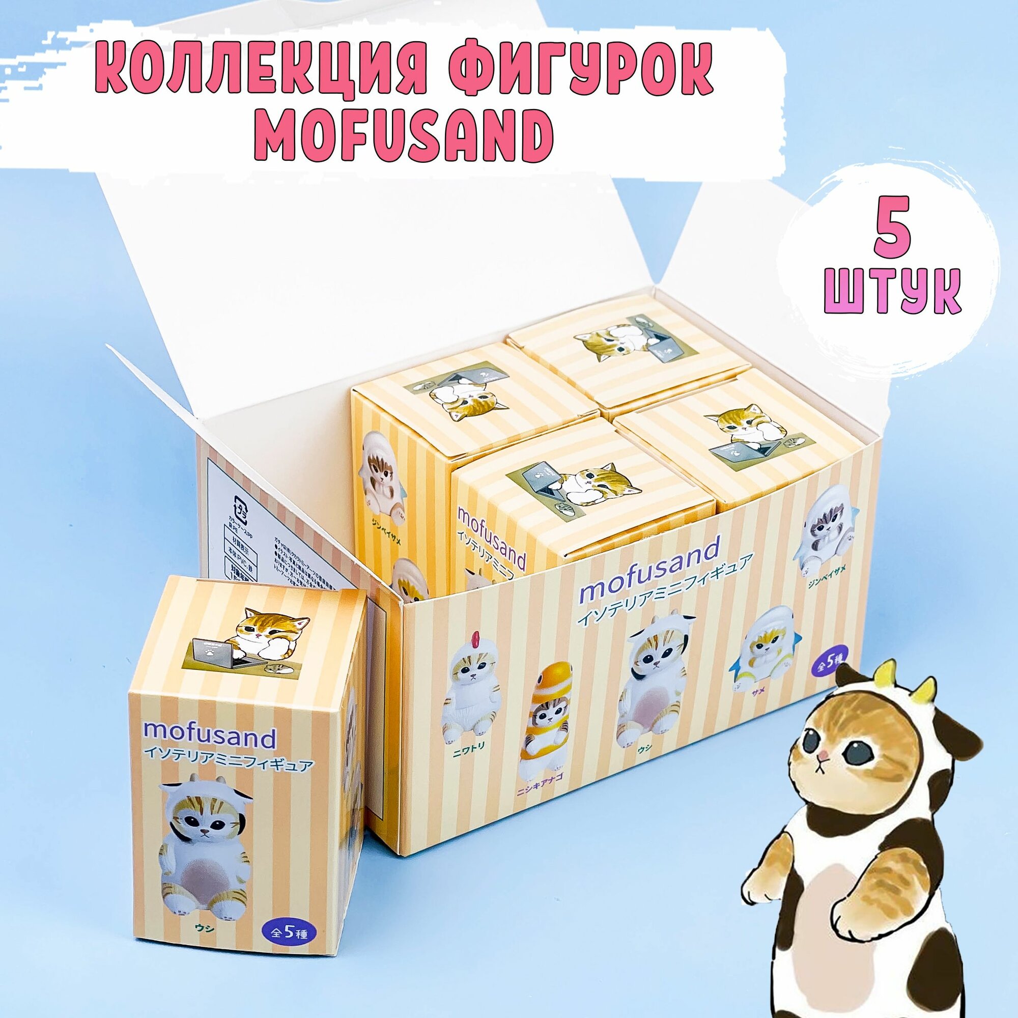 Коллекция фигурок котики Мофусанд 5шт