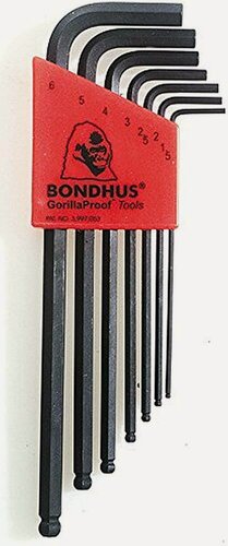 Изображение товара Набор из 7 черных ключей с шариком BONDHUS L, 1.5-6mm 10992