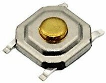 Кнопка тактовая SMD 5,1х5,1х1,65 KAN0541-0163B 10 шт. микропереключатель 4pin высота штока 0,5мм