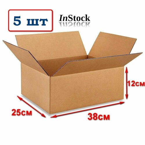 Картонная коробка 38х25х12 см для хранения, переезда и посылок 5шт