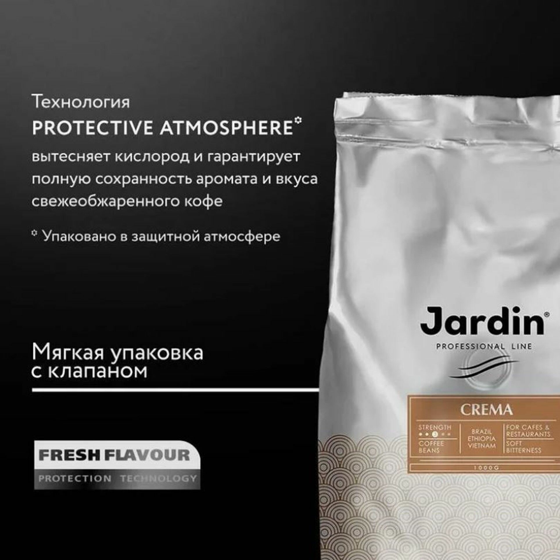 Кофе в зернах 1 кг Jardin Crema Professional Line (Жардин Крема)/Россия — фото 1