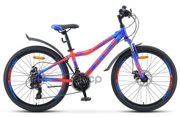 Велосипед 24 Горный Stels Navigator 410 Md (2019) Количество Скоростей 21 Рама Сталь 12 Красный/Синий/Неоновый Stels арт. LU0.