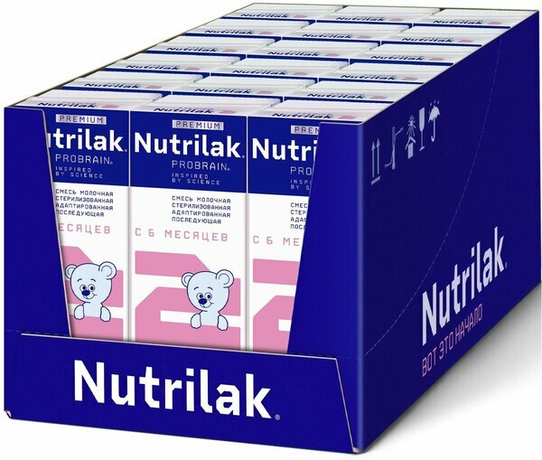 Смесь Nutrilak Premium 2 готовая к употреблению, с 6 месяцев, 200 мл, 18 шт.