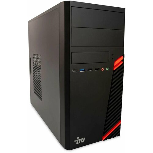 Компьютер iRU Home 310H5SE, Intel Core i3 10100, DDR4 8ГБ, 512ГБ(SSD), Intel UHD Graphics 630, Free DOS, черный [1994701] компьютер никс c6100 z0747078 core i3 10105 8 гб 1 x 512 гб ssd intel uhd graphics 630