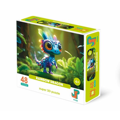 Пазл детский 3D Jazzle Puzzle 48 деталей: Радужный дракончик