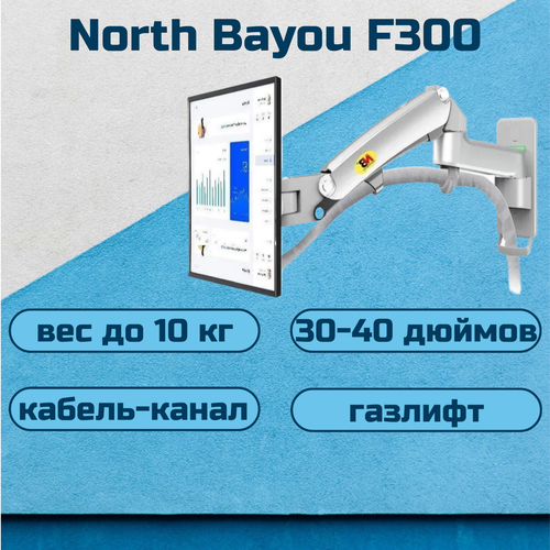 Настенный кронштейн NB North Bayou F300 для монитора/телевизора 30-40 до 10 кг, серебристый