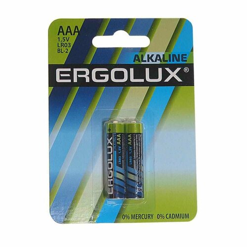 Батарейка AAA LR03 1.5V блистер 2шт. (цена за 1шт.) Alkaline, LR03 BL-2, ERGOLUX ergolux lr03 alkaline bp20 lr03 bp20 батарейка 1 5в 20 шт в уп ке