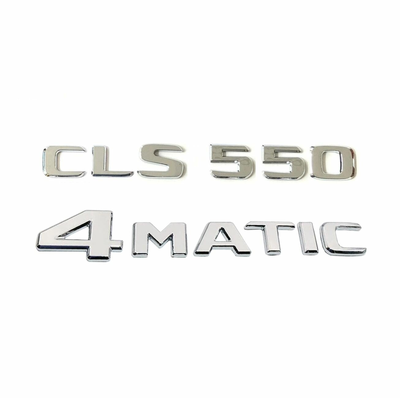 Комплект: шильдик на багажник для Mercedes CLS550 (новый шрифт 2017+) +4matic хром