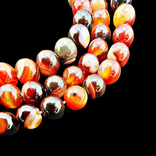 Агат красный бусины шарик 6 мм, 38 см/нить, около 64 шт, для браслетов, бус, украшений