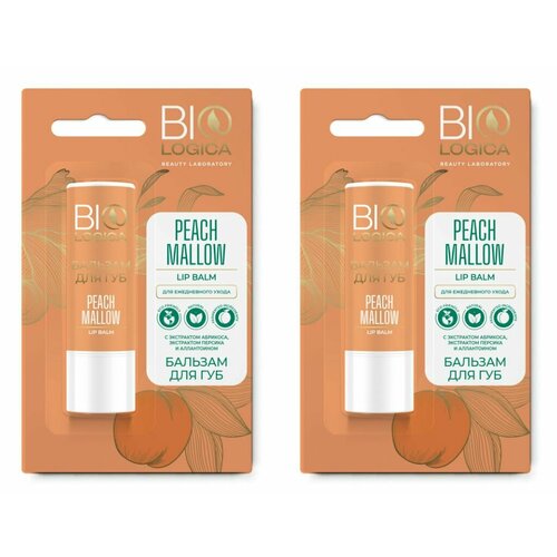 Biologica Бальзам для губ Peach Mallow, 2 шт