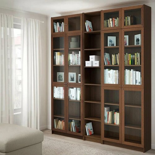 Шкаф стеллаж Стоп Мебель Билли 15 200х30х237 Орех экко 39850₽