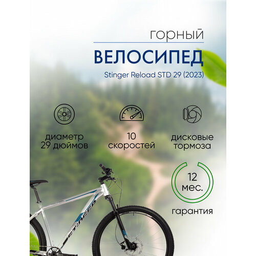 Горный велосипед Stinger Reload STD 29 год 2023 цвет Серебристый ростовка 20 84337₽
