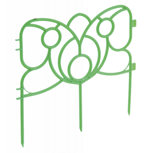 Заборчик декоративный Бабочка в цветах зеленый 2,95 м h 18,5см 9СЕКЦИЙ