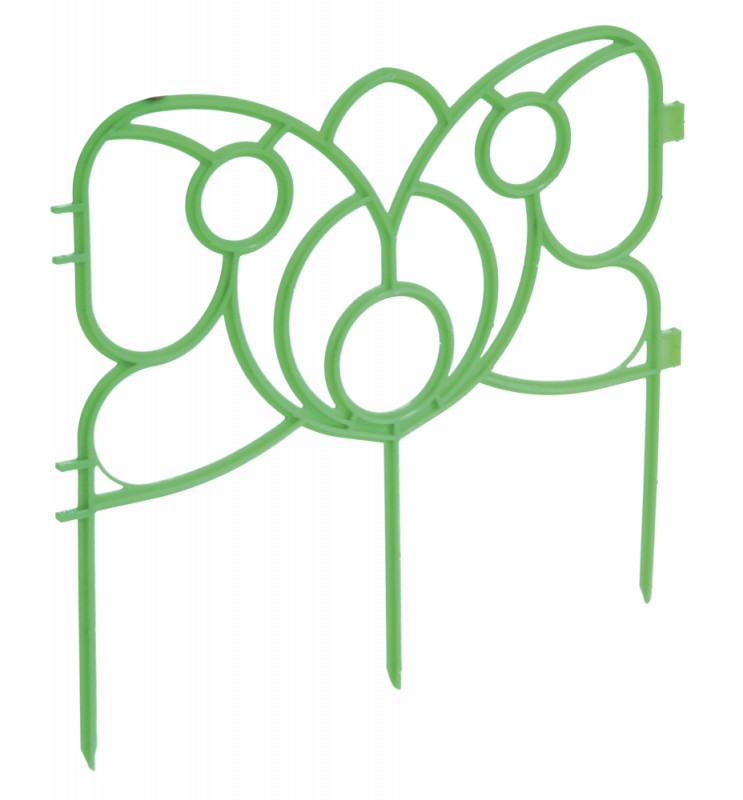 фото Заборчик декоративный Бабочка в цветах зеленый 2,95 м h 18,5см 9СЕКЦИЙ