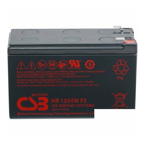 Аккумулятор для ИБП CSB Battery HR1234W F2 (12В/9 А·ч) аккумуляторная батарея wbr hr1234w f2 12в 9 а·ч