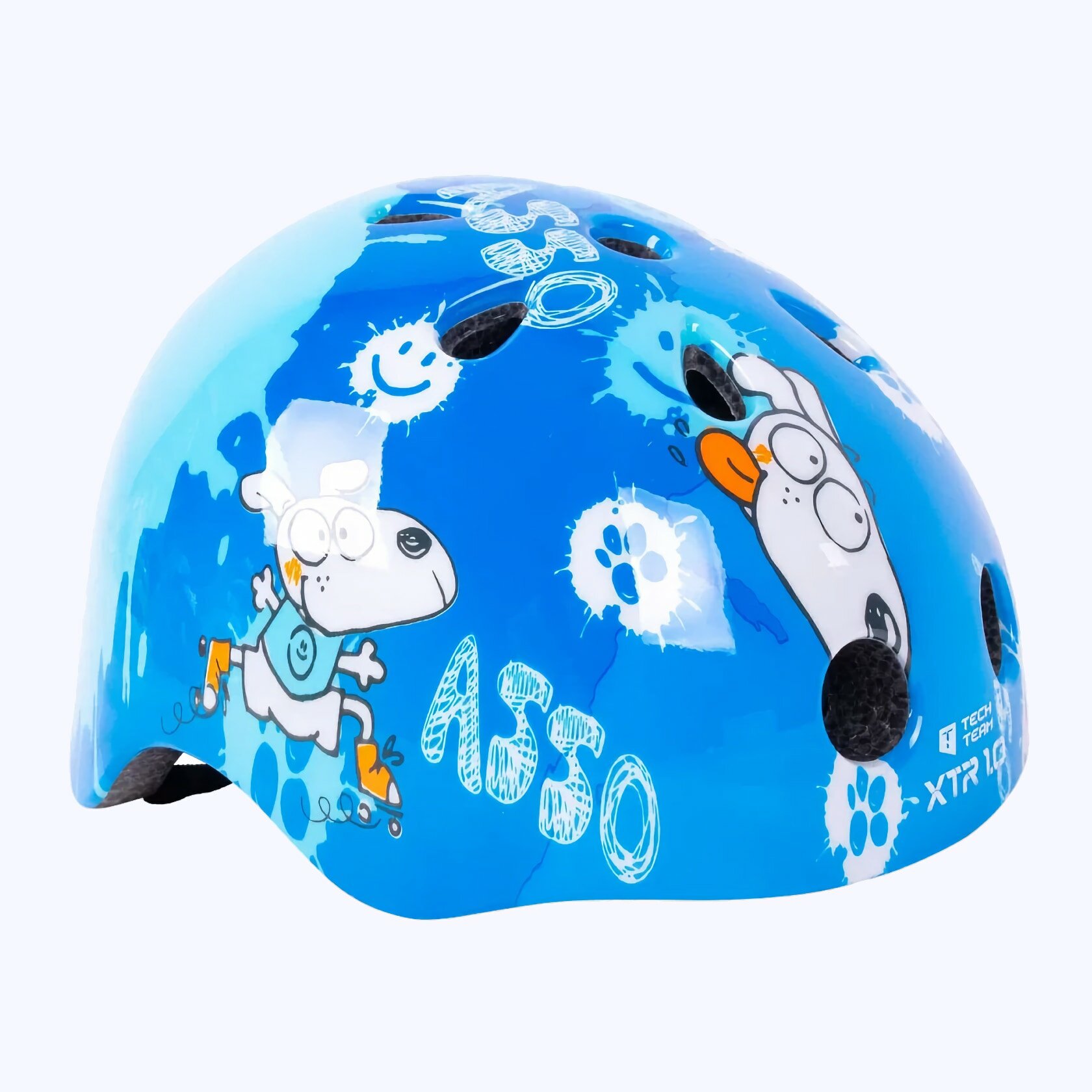 Шлем защитный детский Tech Team XTR 1.0 с подсветкой 48 - 56 - Голубой