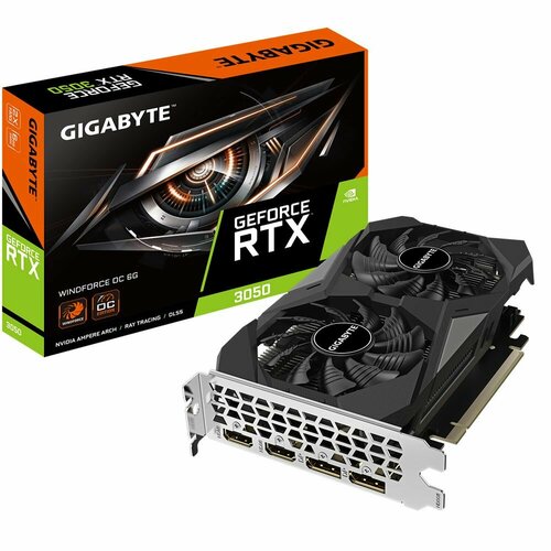 Gigabyte Видеокарта Gigabyte RTX3050 WINDFORCE OC 6GB GDDR6 96bit 2xDP 2xHDMI 2FAN RTL GV-N3050WF2OC-6GD 2838200₽