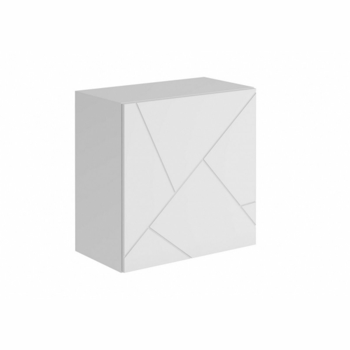 Шкаф навесной ШН-002 "гранж" - Белый (Шагрень) / Белый Софт матовый
