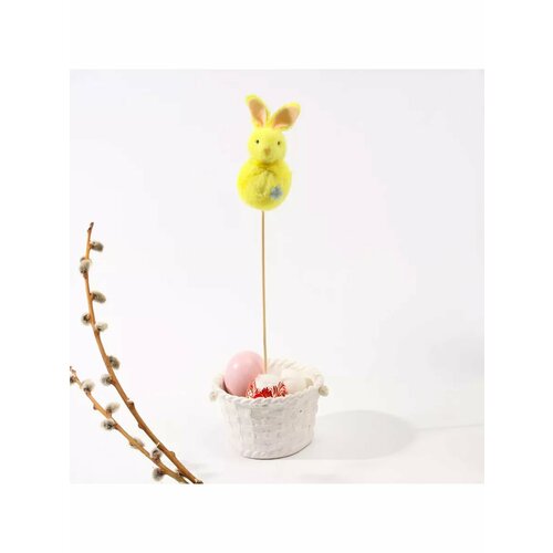 Пасхальный декор на палочке Зайка 6х6х34 см 596₽