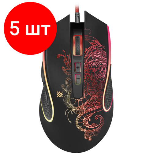 Комплект 5 штук Мышь компьютерная игровая Defender Venom GM-640L3200dpi8 кнопок подсветка 675000₽