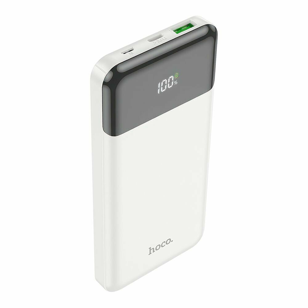 Внешний АКБ HOCO J102 Cool Figure 10000 mAh, 1xUSB, 1xUSB-C, 3А, QC 3.0, PD20W, LED, Li-Pol (белый)