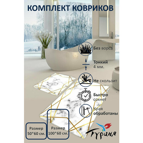 Комплект ковриков для ванной и туалета 