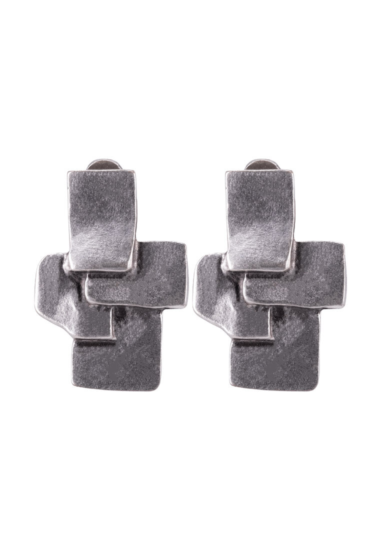 Серьги клипсы OTOKODESIGN, серебристый