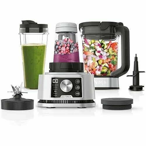 Ninja Foodi Power Nutri Mixer смузи-мейкер 3-в-1 густые спреды и замороженные напитки автоматические программы кувшин 21 л чашка 700 мл и чаша 400 мл с электрической мешалкой 1200 Вт серебристый CB350EU 44091₽