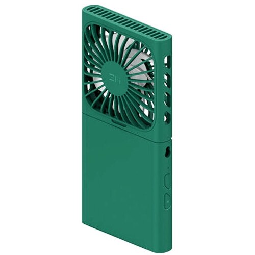 Вентилятор портативный ZMI AF217 Green 2400мА/ч, 3 скорости, подсветка, ремешок на шею в комплекте, зеленый