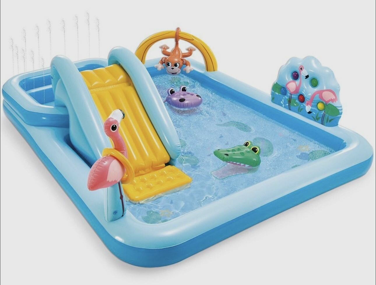 Игровой центр Джунгли 57161 Intex 244*198*71 см с горкой и фонтаном, клапан
