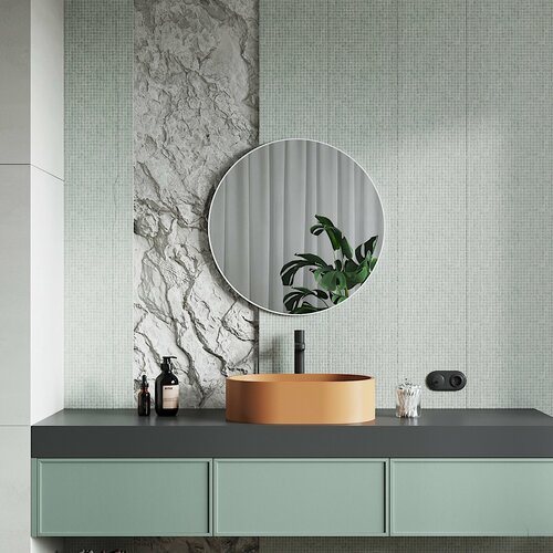 Зеркало на стену круглое 60 см влагостойкое для ванной комнаты, TODA ALMA