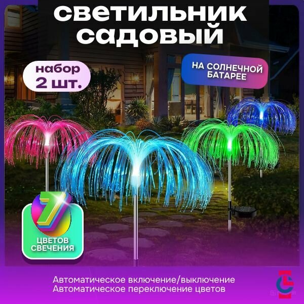 Светильник для сада на солнечной батарее многоцветный Водопад 2 шт.