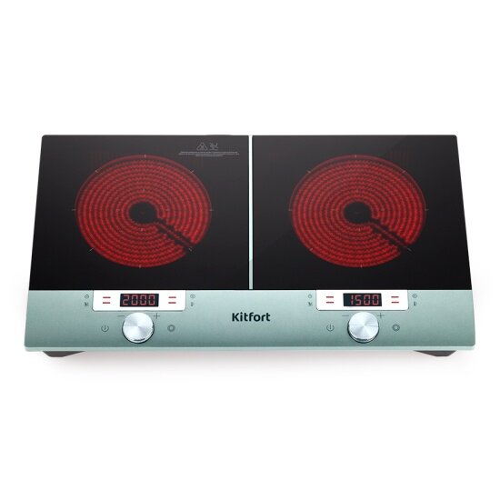 Обзор: Электрическая плита Kitfort КТ-155, стеклокерамическая, сенсорное и механическое управление