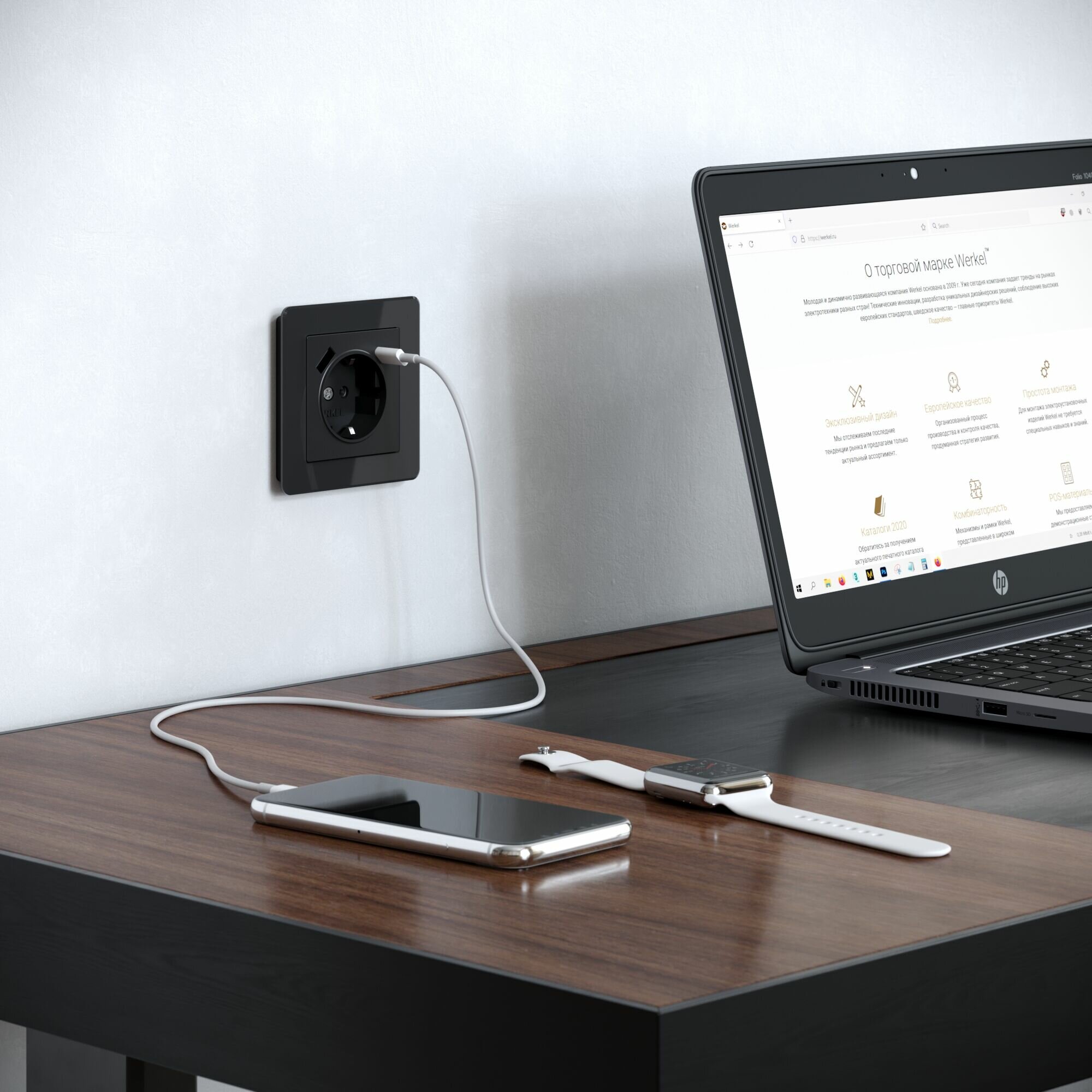 Рамка на 1 пост Acrylic Werkel (черный) — фото 1