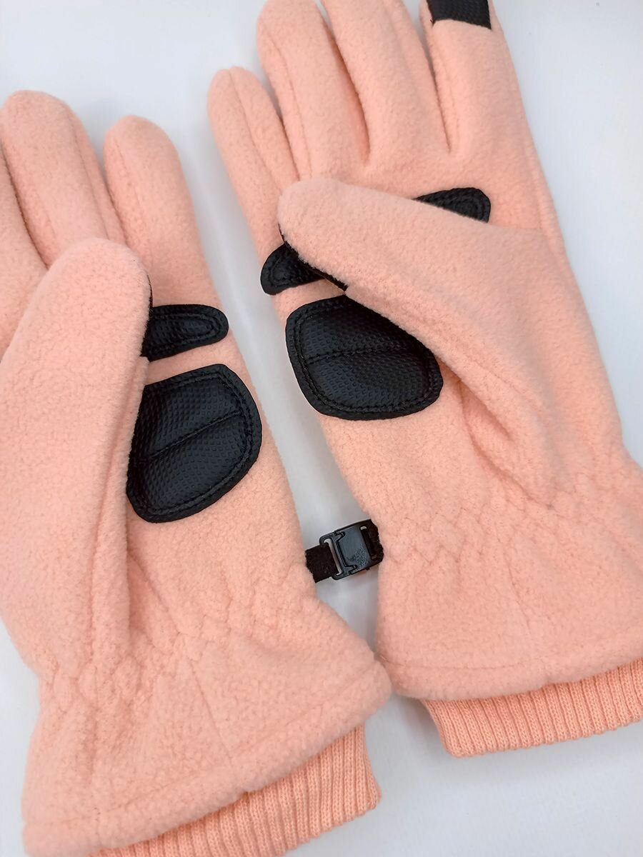 Перчатки  Осень-зима 2024 для взрослых и детей, размер M (обхват 20-22 см), пудровый — фото 1