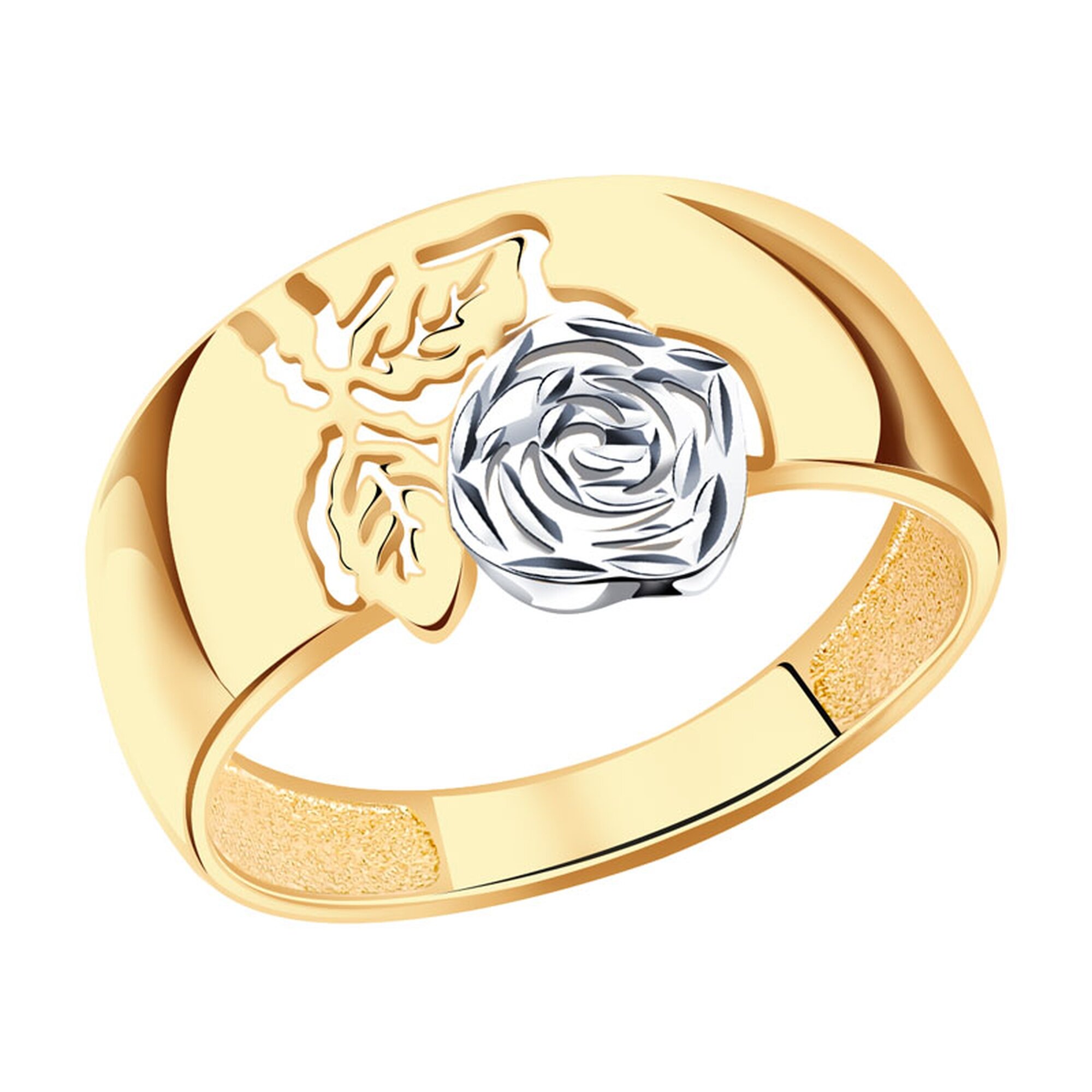 Кольцо широкое Diamant online, красное золото, 585 проба