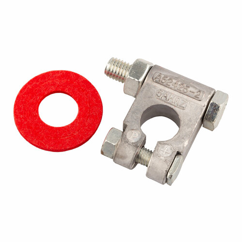 Клемма АКБ WB52R свинцовый сплав плюс (под болт М10 усил, с антикоррозионной прокладкой) (WB)