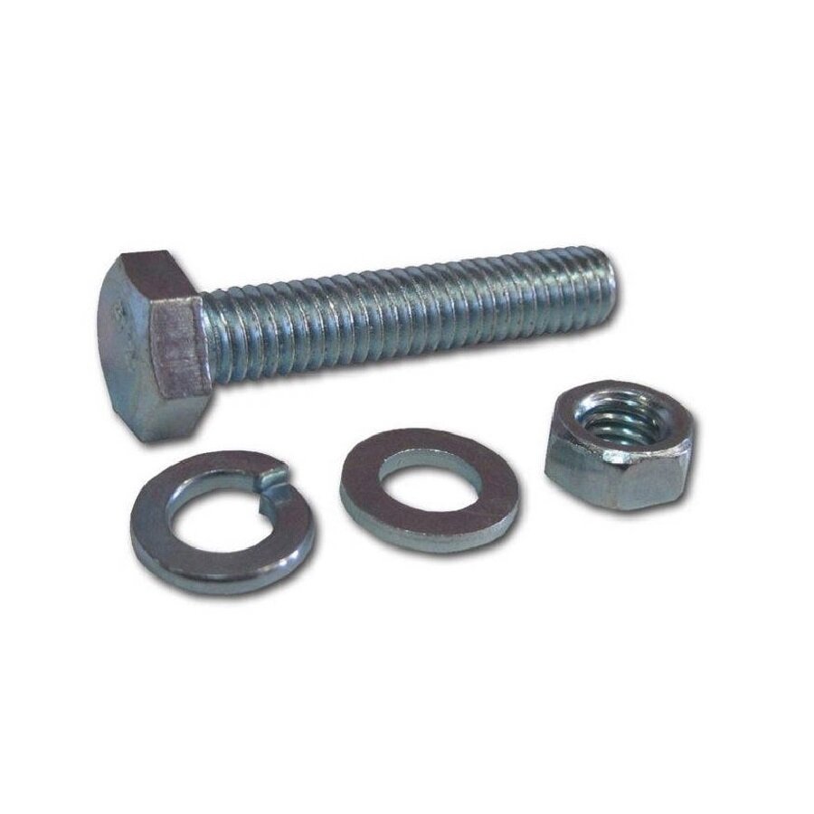 Болт м8х160 шестигранный в комплекте с гайкой шайбой и гровером (15шт)