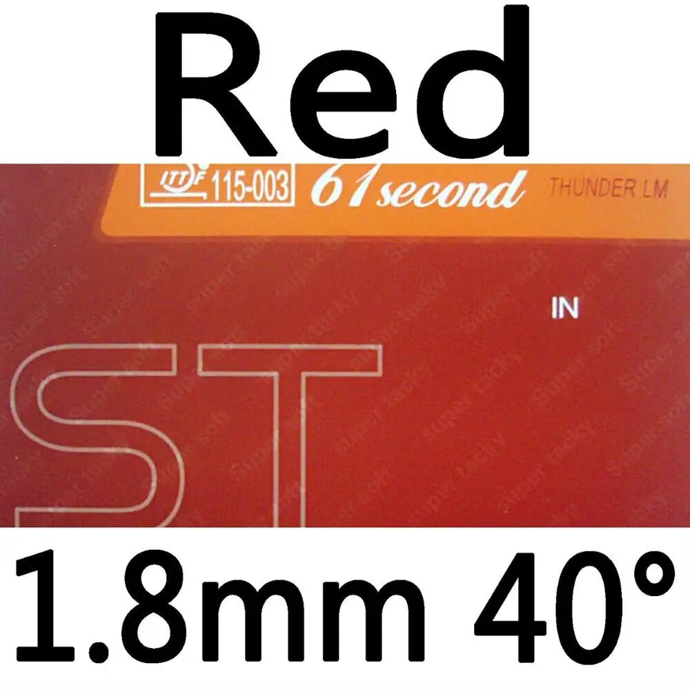 61second LM ST Super Soft & Super Tacky Pips-in накладка для настольного Красный, red 1.8mm H40