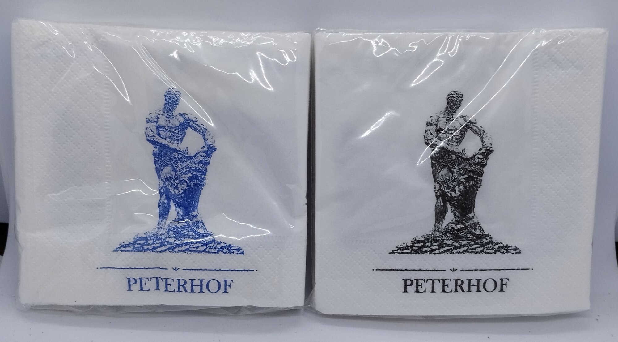Набор из двух пачек сувенирных салфеток, " Петергоф ", гжель и черная графика