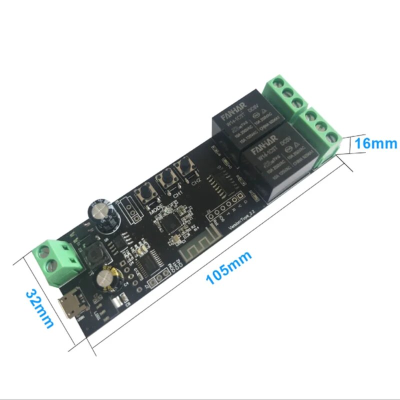Умная плата управления VSEUMET JXGM 2CH WiFi, 1pcs