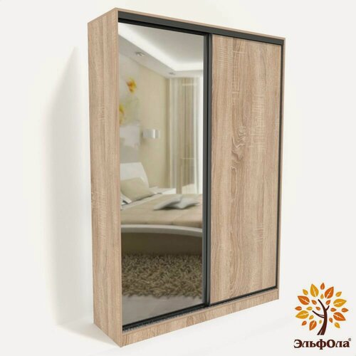 Изображение товара Шкаф-купе ЭльфОла "Гранд" 180*45*220 см, дуб сонома, профиль черный