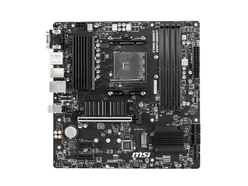 Материнская плата B550M PRO-VDH B550, AM4, 4*DDR4, 1*PCIEx16, 2*PCIEx1, 2*M.2, 1*TypeC, , 6*USB3.2Gen1, 6*USB2.0, 4*SATA3.0, 1G, VGA, DP, HDMI, M-ATX, RTL