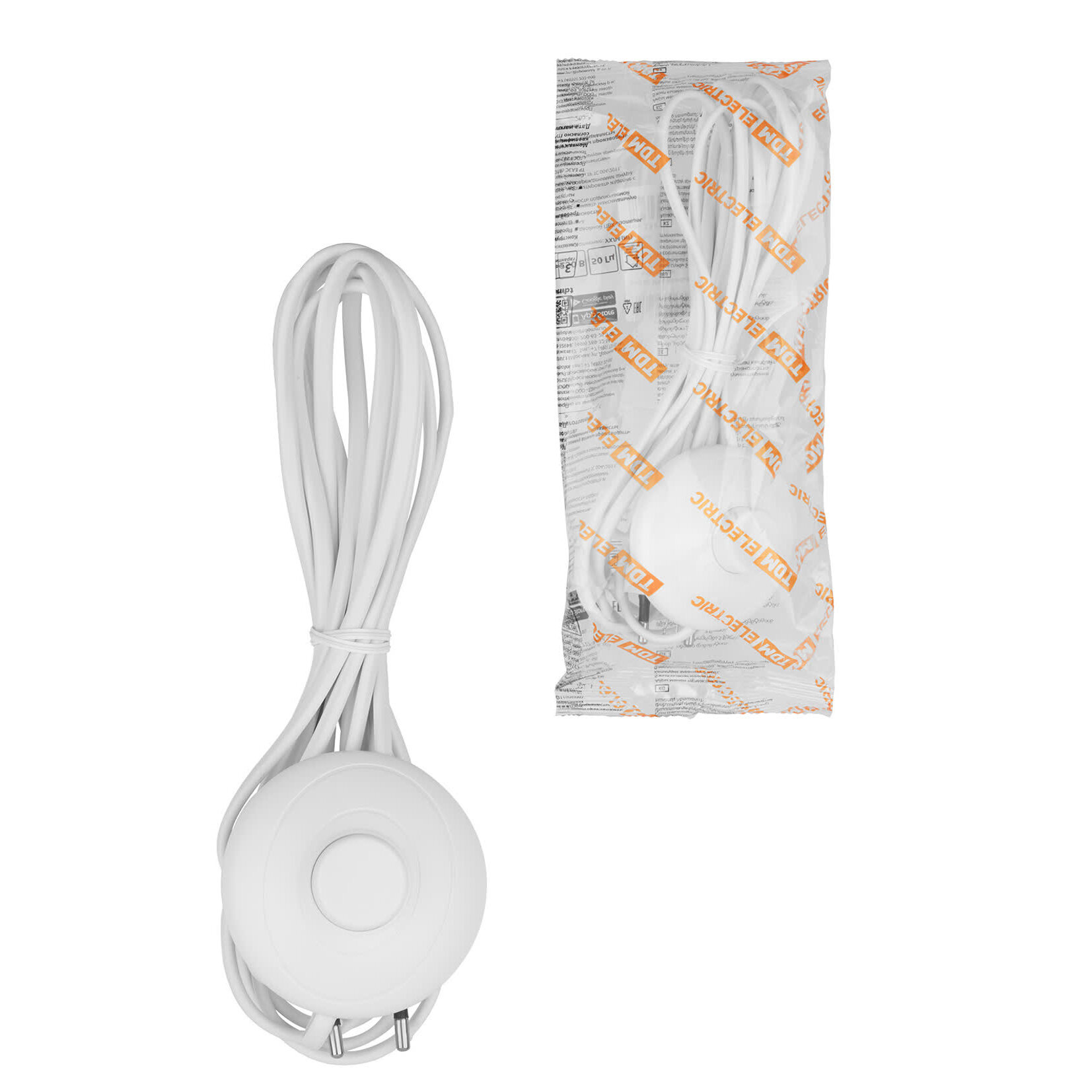 Шнур для БРА с ножным выключателем ШВВП-вп 2х05 мм2 35 м 600 Вт белый TDM SQ1305-1061 (1 шт.)