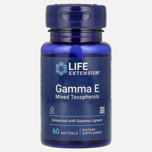 Изображение товара Витамин Е Life Extension Gamma E Mixed Tocopherols, токоферолы, 60 капсул